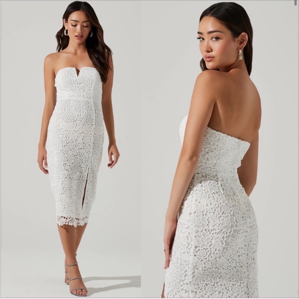 ASTR kalena strapless dress in white - Picture 1 of 5